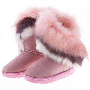 Women's Autumn Winter Ankle Warm Synthetic Fur Snow Boots