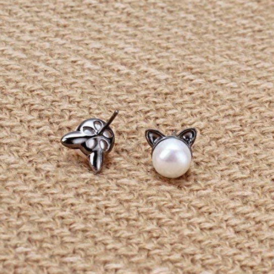 Sterling Silver Cat Stud Earrings