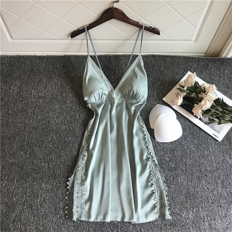 Ladies Ice Silk Suspender Gightdress