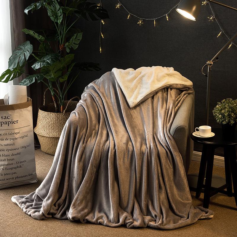 AB Sided Thickened Flannel Blanket1