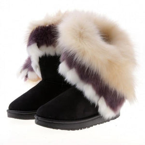 Women's Autumn Winter Ankle Warm Synthetic Fur Snow Boots