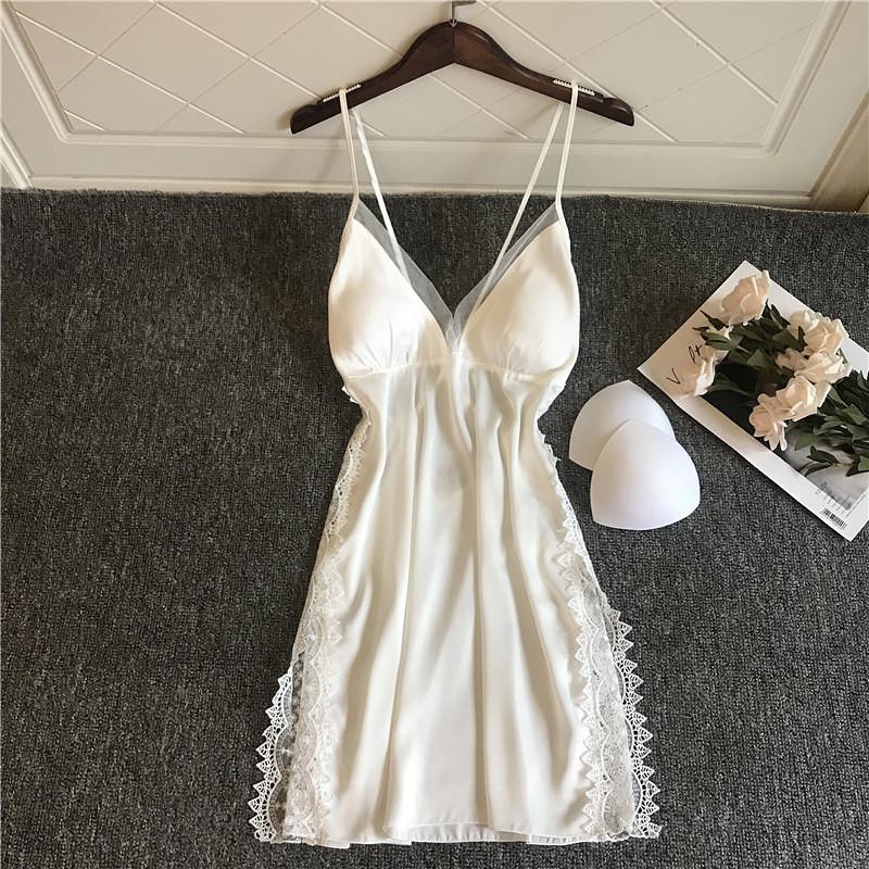 Ladies Ice Silk Suspender Gightdress