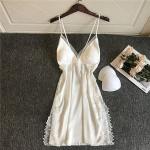 Ladies Ice Silk Suspender Gightdress