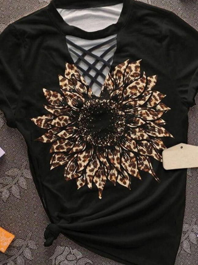 Sunflower Print Women's T-Shirt