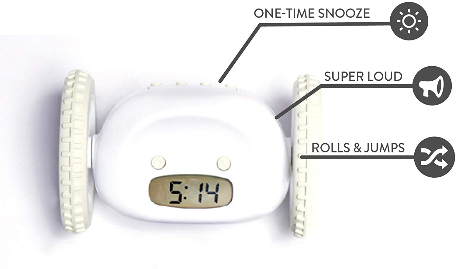 Running Clock on Wheels for Heavy Sleeper