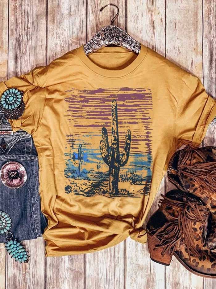 Women's Cactus Sunset Short Sleeve T-shirt