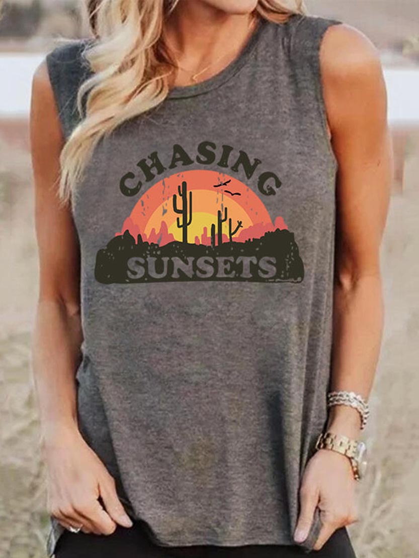 Women's CHASING SUNSETS Cactus Print Vest