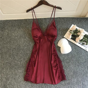 Ladies Ice Silk Suspender Gightdress