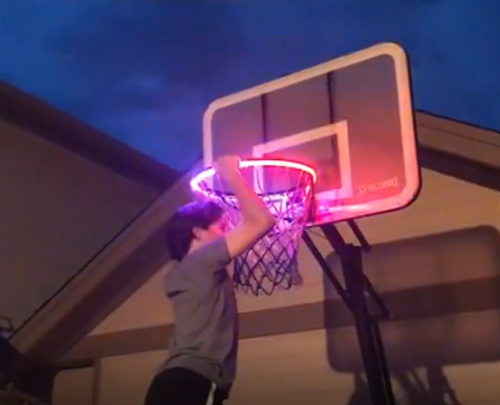 Basketball Rim LED Light Swish - Perfect for Playing at Night Outdoors