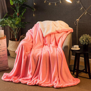 AB Sided Thickened Flannel Blanket1