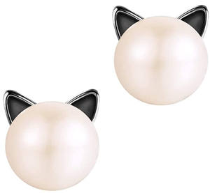 Sterling Silver Cat Stud Earrings