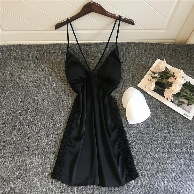 Ladies Ice Silk Suspender Gightdress