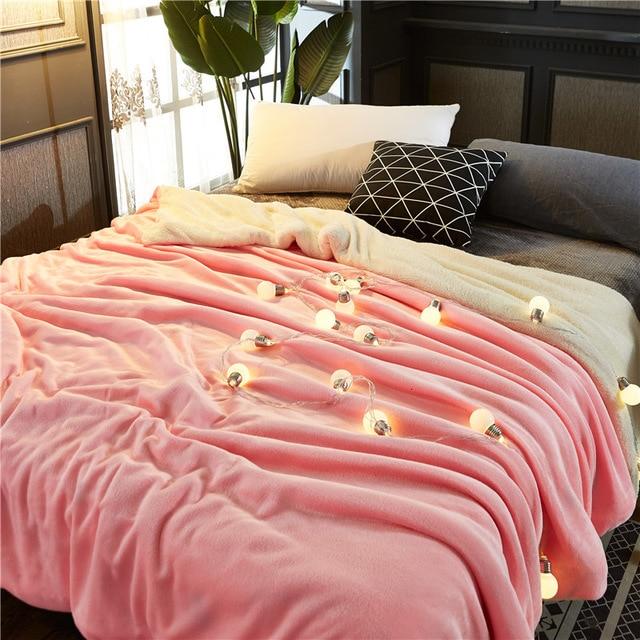 AB Sided Thickened Flannel Blanket1