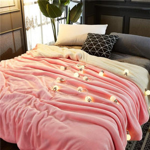 AB Sided Thickened Flannel Blanket1