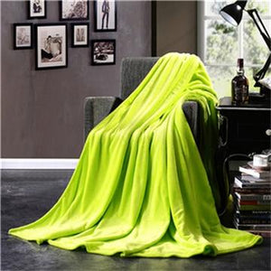 Soft Solid Color Flannel Travel Blanket