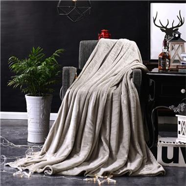 Soft Solid Color Flannel Travel Blanket