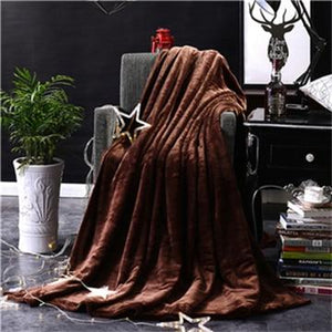 Soft Solid Color Flannel Travel Blanket