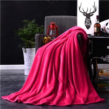 Soft Solid Color Flannel Travel Blanket