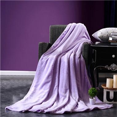 Soft Solid Color Flannel Travel Blanket