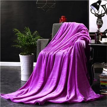 Soft Solid Color Flannel Travel Blanket