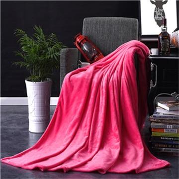 Soft Solid Color Flannel Travel Blanket