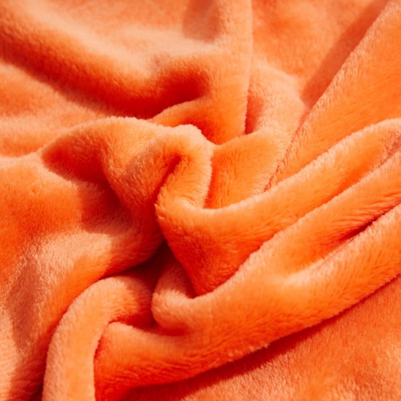 Soft Solid Color Flannel Blanket On Sofa/Bed/Travel