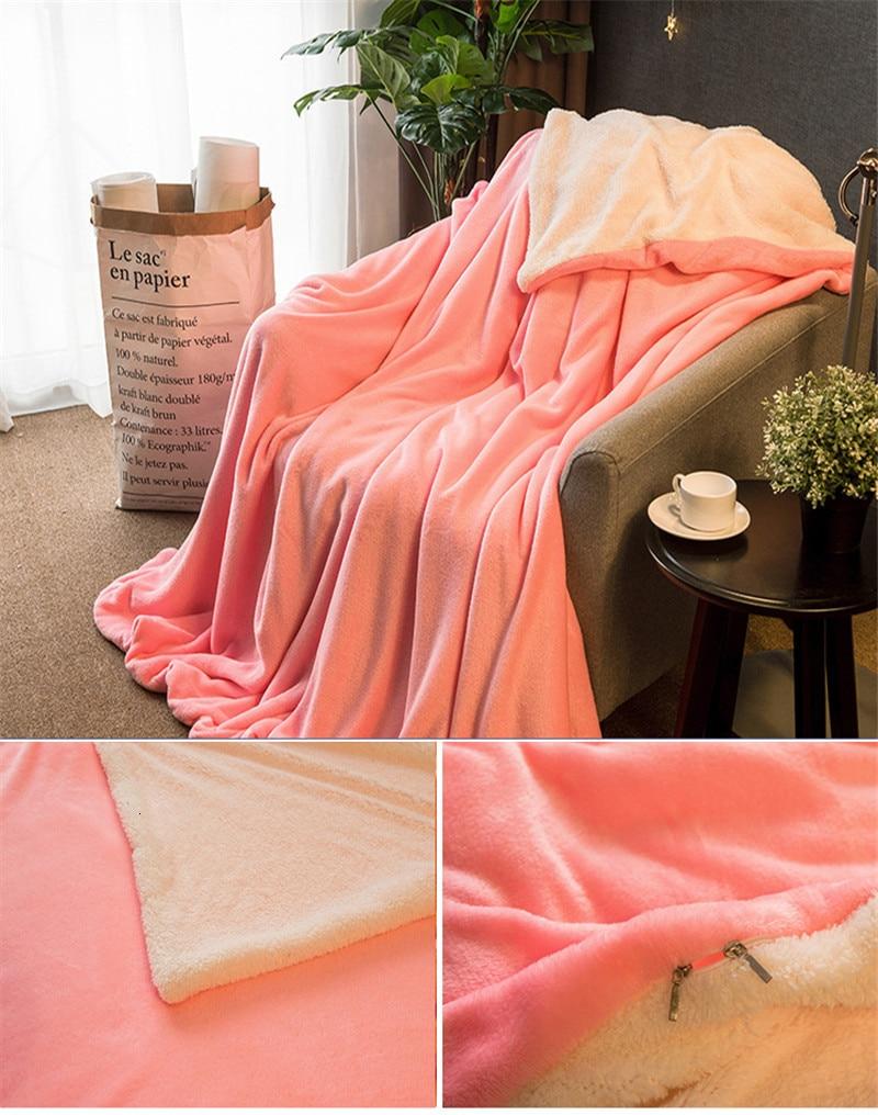 AB Sided Thickened Flannel Blanket1