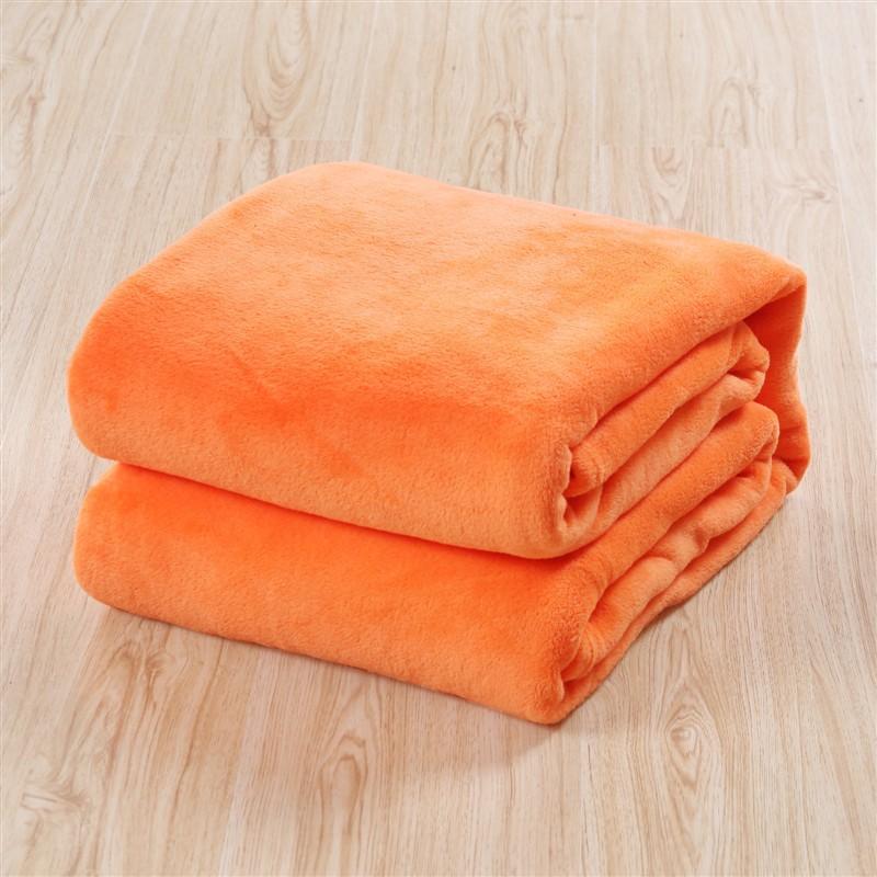 Soft Solid Color Flannel Blanket On Sofa/Bed/Travel