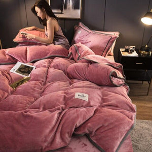 Warm Milk Velvet Bedding Set