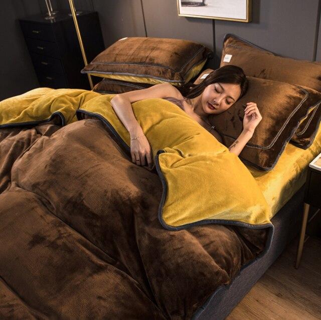 Warm Milk Velvet Bedding Set