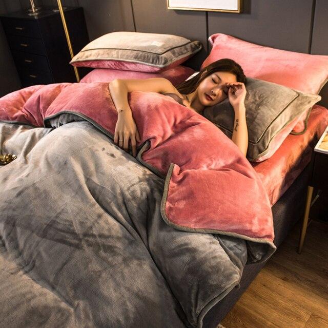 Warm Milk Velvet Bedding Set