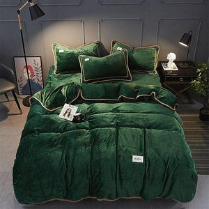 Solid Color Warm Milk Velvet Bedding Set