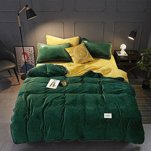 AB Sided Warm Milk Velvet Bedding Set