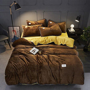 AB Sided Warm Milk Velvet Bedding Set